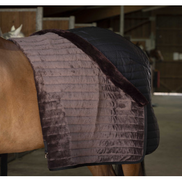 Coperta da scuderia Equithème Teddy foderata in pile sintetico Nero / marrone Coperta da scuderia Equithème Teddy foderata in pile sintetico Nero / marrone