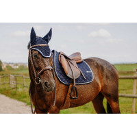 Cuffia anti-mosche Ti amo Equithème Mirror Blu