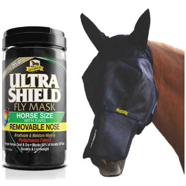 Maschera anti-mosche con orecchie e protezione per il naso Absorbine Ultrashield Maschera anti-mosche con orecchie e protezione per il naso Absorbine Ultrashield