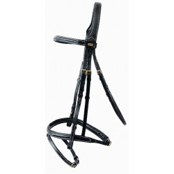 Briglia Kessel T de T capezzina tripla con museruola combinata Nero Briglia Kessel T de T capezzina tripla con museruola combinata Nero