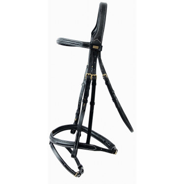 Briglia Kessel T de T capezzina tripla con museruola combinata Nero Briglia Kessel T de T capezzina tripla con museruola combinata Nero