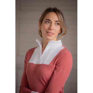 Polo da concorso Pénélope Florence a maniche lunghe Terracotta Arancione