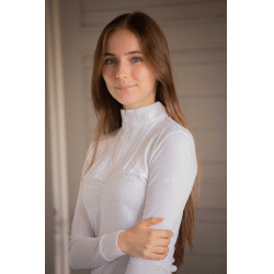 Polo da concorso Pénélope Florence a maniche lunghe Bianco
