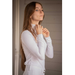 Polo da concorso Pénélope Florence a maniche lunghe Bianco