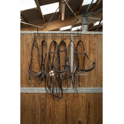 Porta briglie Hippotonic 6 posti, con ganci Nero Porta briglie Hippotonic 6 posti, con ganci Nero