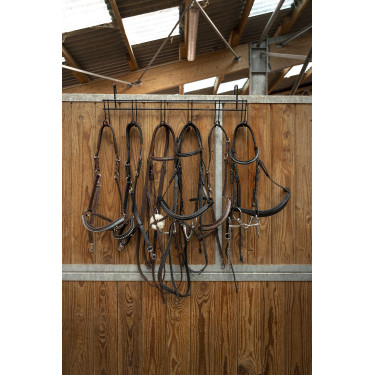 Porta briglie Hippotonic 6 posti, con ganci Nero Porta briglie Hippotonic 6 posti, con ganci Nero