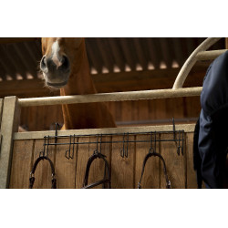 Porta briglie Hippotonic 6 posti, con ganci Nero Porta briglie Hippotonic 6 posti, con ganci Nero