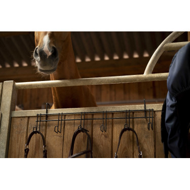 Porta briglie Hippotonic 6 posti, con ganci Nero Porta briglie Hippotonic 6 posti, con ganci Nero
