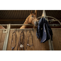 Porta briglie Hippotonic 6 posti, con ganci Nero Porta briglie Hippotonic 6 posti, con ganci Nero