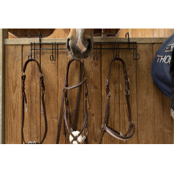 Porta briglie Hippotonic 6 posti, con ganci Nero Porta briglie Hippotonic 6 posti, con ganci Nero