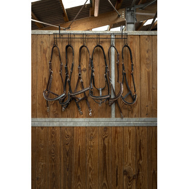 Porta briglie Hippotonic 6 posti, con ganci Nero Porta briglie Hippotonic 6 posti, con ganci Nero