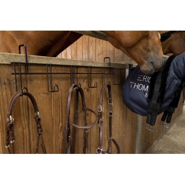 Porta briglie Hippotonic 6 posti, con ganci Nero Porta briglie Hippotonic 6 posti, con ganci Nero