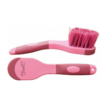 Spazzola per piedi bicolore T de T Bordeaux / rosa