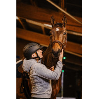 Casco Equithème Agris visiera larga Nero argentato