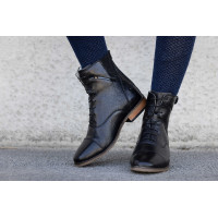 Stivali Equithème Wavy con lacci / zip Nero
