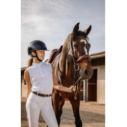 Polo in mesh Equithème Molly Bianco