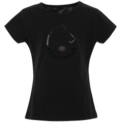 T-shirt Equithème Claire Bambina Nero
