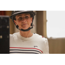 Maglione Pénélope x Saint James Maelle Ecru / blu navy / rosso Motivi Maglione Pénélope x Saint James Maelle Ecru / blu navy / rosso Motivi