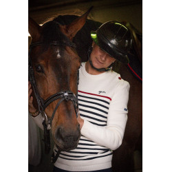 Maglione Pénélope x Saint James Maelle Ecru / blu navy / rosso Motivi Maglione Pénélope x Saint James Maelle Ecru / blu navy / rosso Motivi