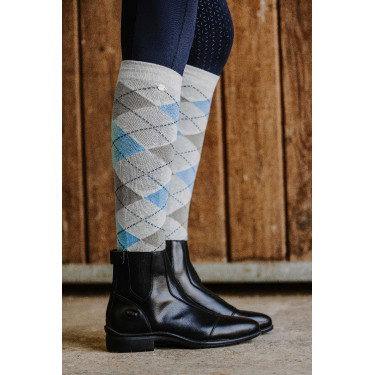 Calze Equithème Argyle donna Grigio chiaro / azzurro cielo