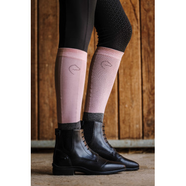 Calzini Equithème Compet Ti amo Rosa antico / antracite Calzini Equithème Compet Ti amo Rosa antico / antracite