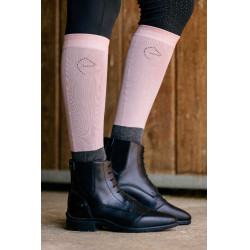 Calzini Equithème Compet Ti amo Rosa antico / antracite Calzini Equithème Compet Ti amo Rosa antico / antracite