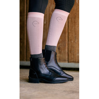 Calzini Equithème Compet Ti amo Rosa antico / antracite Calzini Equithème Compet Ti amo Rosa antico / antracite