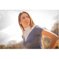 Polo da concorso Pénélope Las Honey maniche corte Antracite Grigio