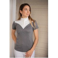 Polo da concorso Pénélope Las Honey maniche corte Antracite Grigio Polo da concorso Pénélope Las Honey maniche corte Antracite Grigio