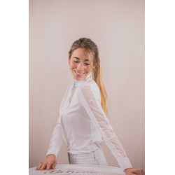 Polo da concorso Pénélope Las Honey a maniche lunghe Bianco