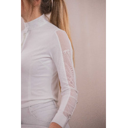 Polo da concorso Pénélope Las Honey a maniche lunghe Bianco