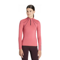Maglia intima a rete Mia LeMieux Young Rider maniche lunghe Mirtillo rosso Rosa