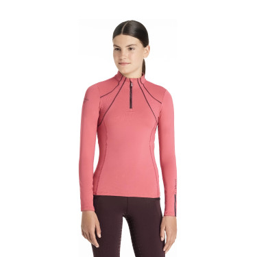 Maglia intima a rete Mia LeMieux Young Rider maniche lunghe Mirtillo rosso Rosa