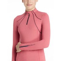 Maglia intima a rete Mia LeMieux Young Rider maniche lunghe Mirtillo rosso Rosa