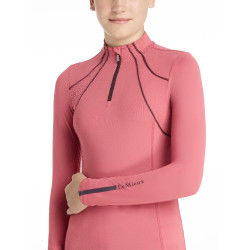 Maglia intima a rete Mia LeMieux Young Rider maniche lunghe Mirtillo rosso Rosa