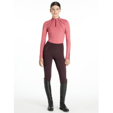 Maglia intima a rete Mia LeMieux Young Rider maniche lunghe Mirtillo rosso Rosa