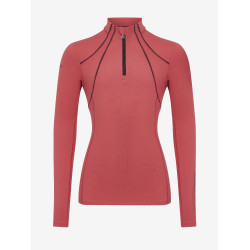 Maglia intima a rete Mia LeMieux Young Rider maniche lunghe Mirtillo rosso Rosa
