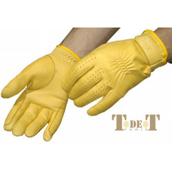 Guanti in pelle scamosciata T de T Dorato Oro