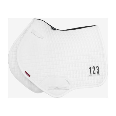 Tappetino LeMieux competition close contact square - cotone Bianco con numeri Tappetino LeMieux competition close contact square - cotone Bianco con numeri