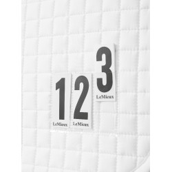 Tappetino LeMieux competition close contact square - cotone Bianco con numeri Tappetino LeMieux competition close contact square - cotone Bianco con numeri