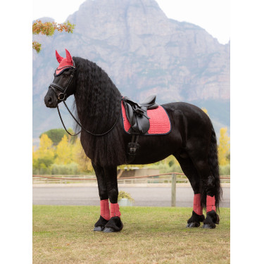LeMieux Suede Dressage Square Reflective Mirtillo rosso Rosa