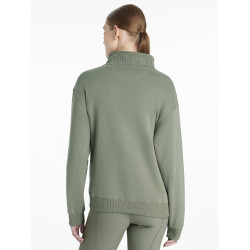 Maglione LeMieux con collo a quarto zip Keira donna Rosmarino Verde
