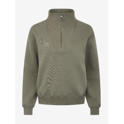 Maglione LeMieux con collo a quarto zip Keira donna Rosmarino Verde