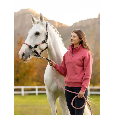 Maglione LeMieux con collo a quarto zip Keira donna Mirtillo rosso Rosa