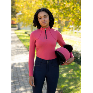 Strato base LeMieux Young Rider Classique a maniche lunghe Mirtillo rosso Rosa