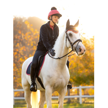 Cappello con pon pon LeMieux amovibile Classico Mirtillo rosso Rosa Cappello con pon pon LeMieux amovibile Classico Mirtillo rosso Rosa