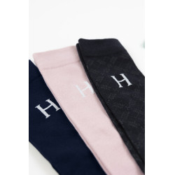 Calze Harcour Aiko confezione da 3 Blu navy / rosa chiaro / tartan