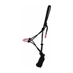 Capestro etologico comfort + lunghina T de T Nero / rosa