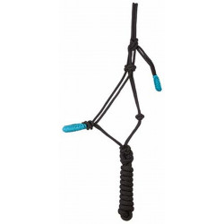 Capestro etologico comfort + lunghina T de T Nero / turchese