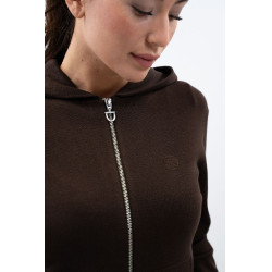 Felpa con zip in maglia Harcour Amelie Cacao Marrone
